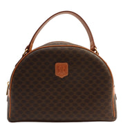 Macadam Pattern Logo Embossed Handbag Brown