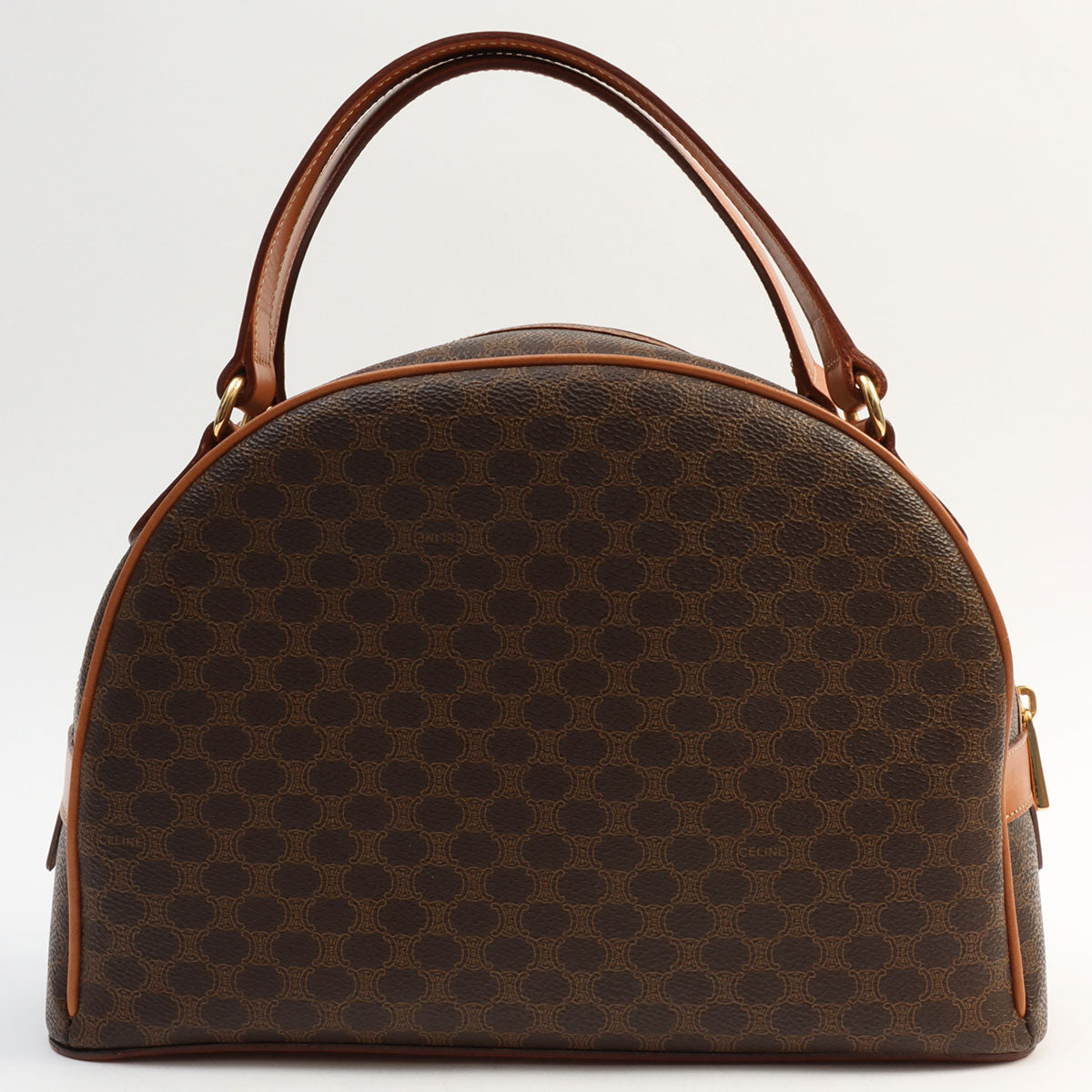 Macadam Pattern Logo Embossed Handbag Brown