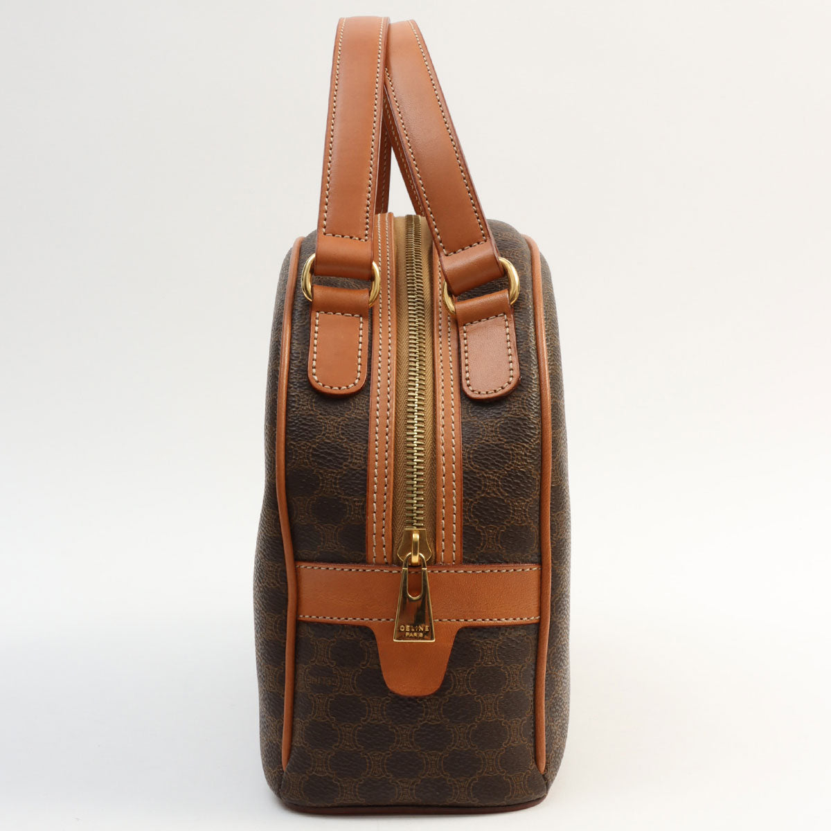 Macadam Pattern Logo Embossed Handbag Brown