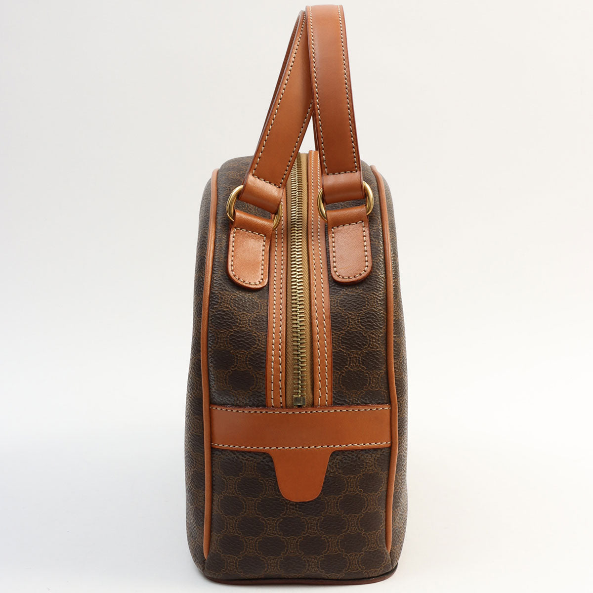 Macadam Pattern Logo Embossed Handbag Brown