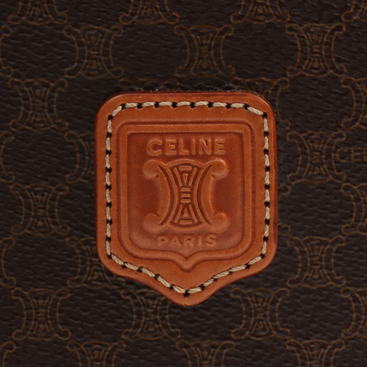 Macadam Pattern Logo Embossed Handbag Brown
