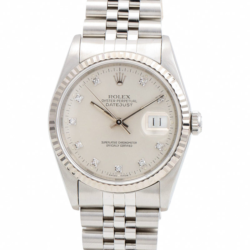 1991年製 10Pダイヤモンドデイトジャスト 36mm 16234G 自動巻き シルバー