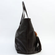 Bamboo Tassel Tote Bag Brown