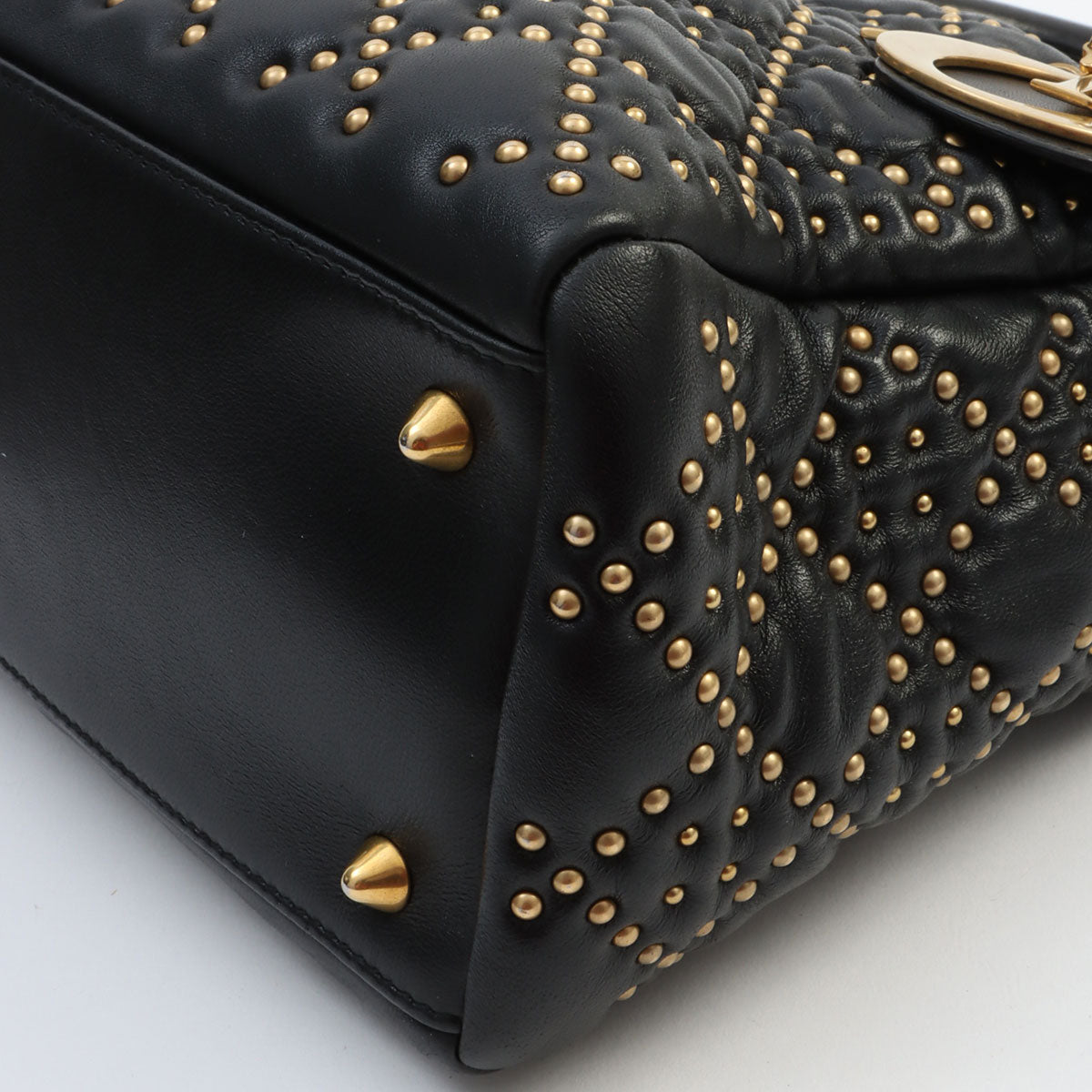 Studded Lady Dior 2-way Bag Black