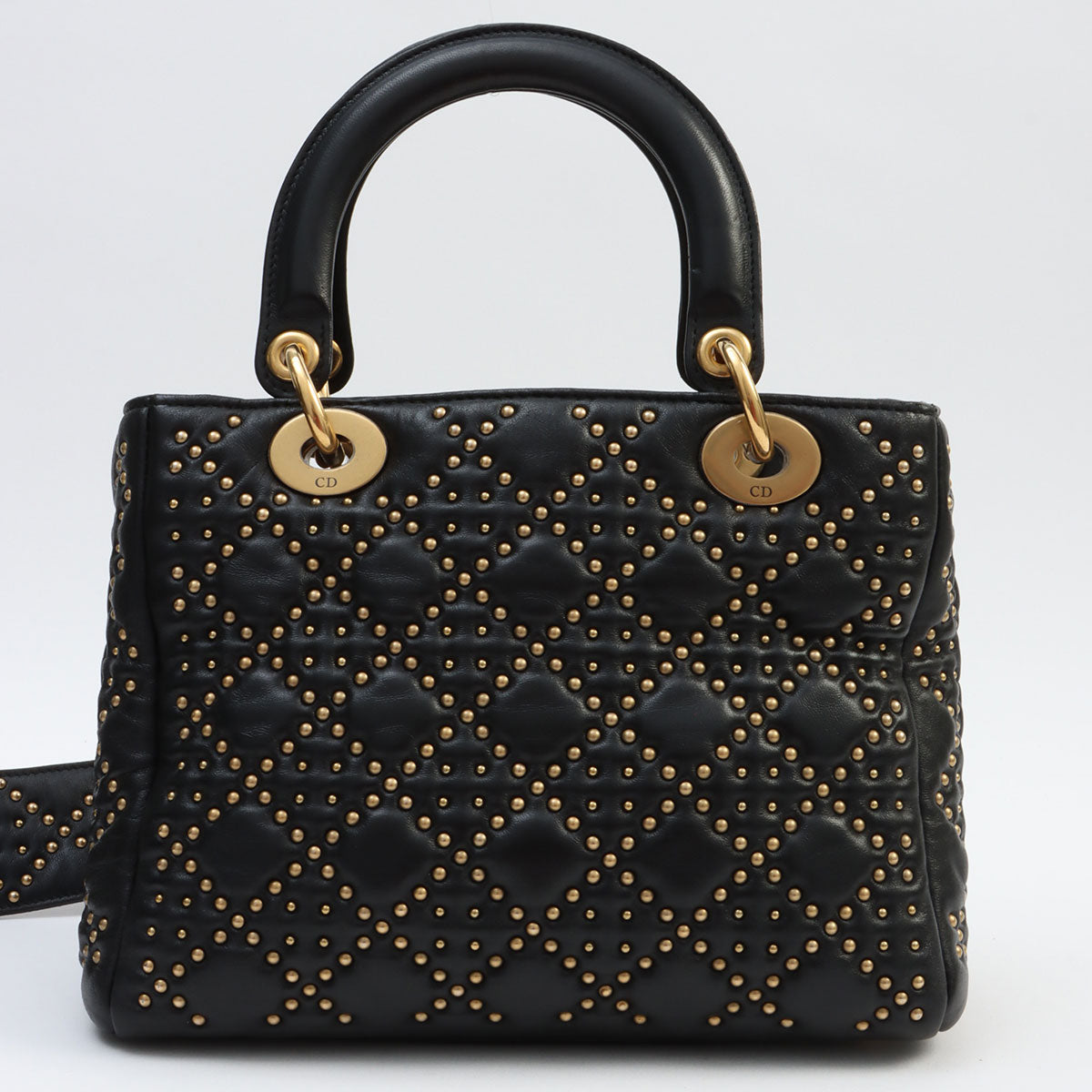 Studded Lady Dior 2-way Bag Black