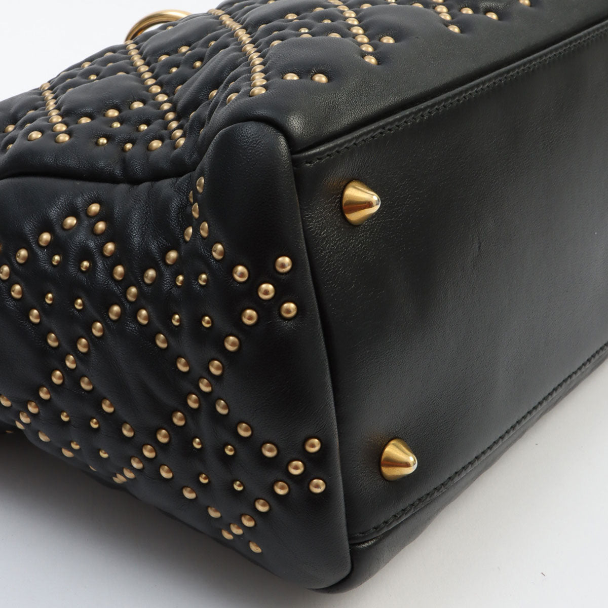 Studded Lady Dior 2-way Bag Black