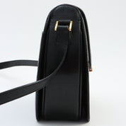 Lizard Logo Plate Shoulder Bag Black