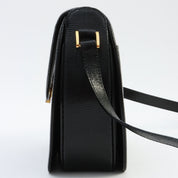 Lizard Logo Plate Shoulder Bag Black