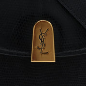 Lizard Logo Plate Shoulder Bag Black