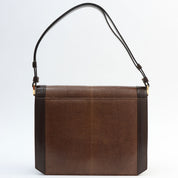 Lizard Logo Plate Shoulder Bag Brown