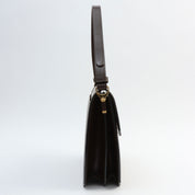 Lizard Logo Plate Shoulder Bag Brown