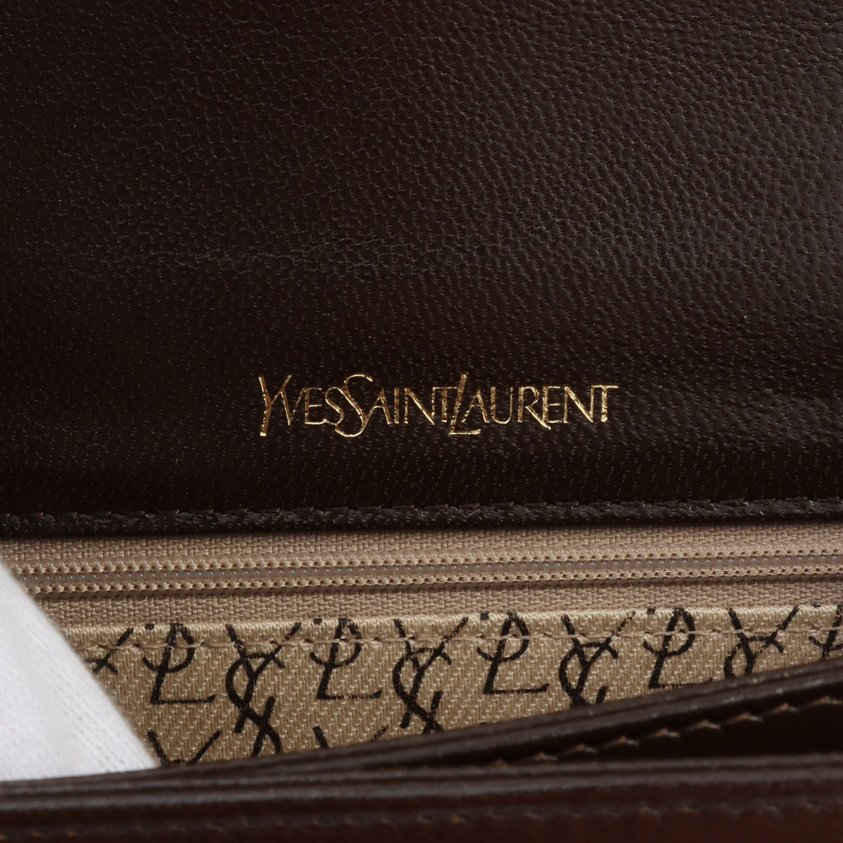 Lizard Logo Plate Shoulder Bag Brown