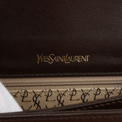Lizard Logo Plate Shoulder Bag Brown