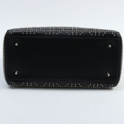 黑色皮革铆钉中号 Lady Dior 手袋