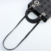 Leather Studded Lady Dior Medium Black