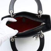 Leather Studded Lady Dior Medium Black