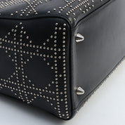 Leather Studded Lady Dior Medium Black