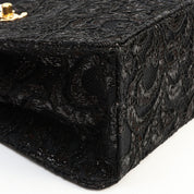 Circa 1998 Satin Lace Double-Sided CC Turn-Lock Handbag, Black