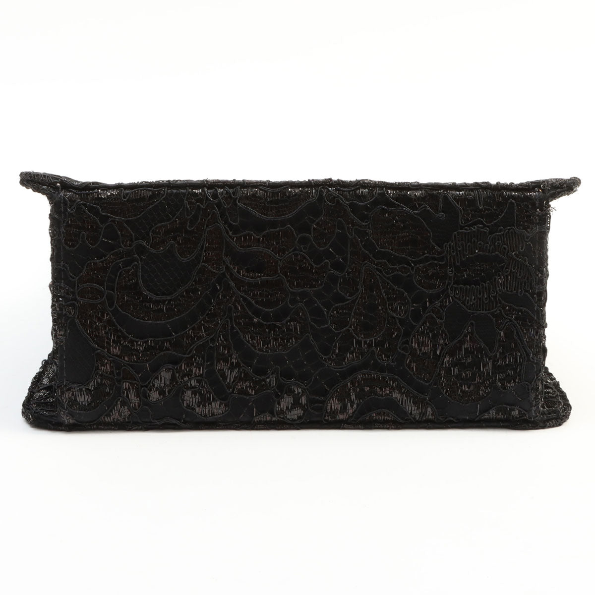 Circa 1998 Satin Lace Double-Sided CC Turn-Lock Handbag, Black