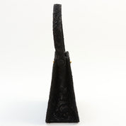 Circa 1998 Satin Lace Double-Sided CC Turn-Lock Handbag, Black