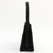 Circa 1998 Satin Lace Double-Sided CC Turn-Lock Handbag, Black