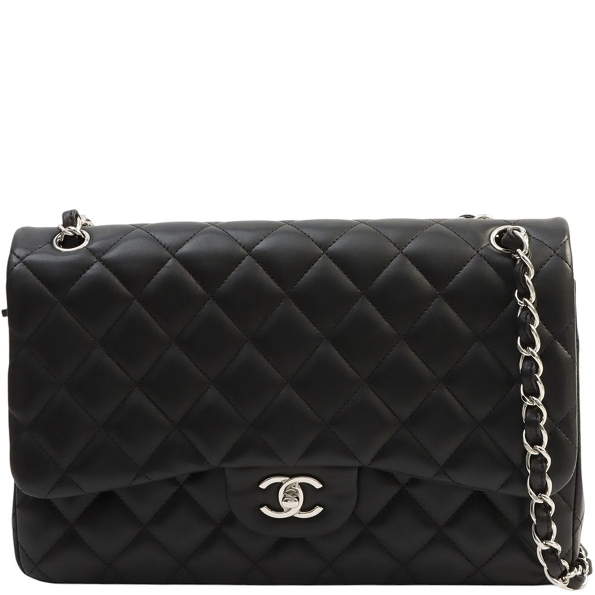 2011年左右生产 经典翻盖链条包 30厘米 黑色