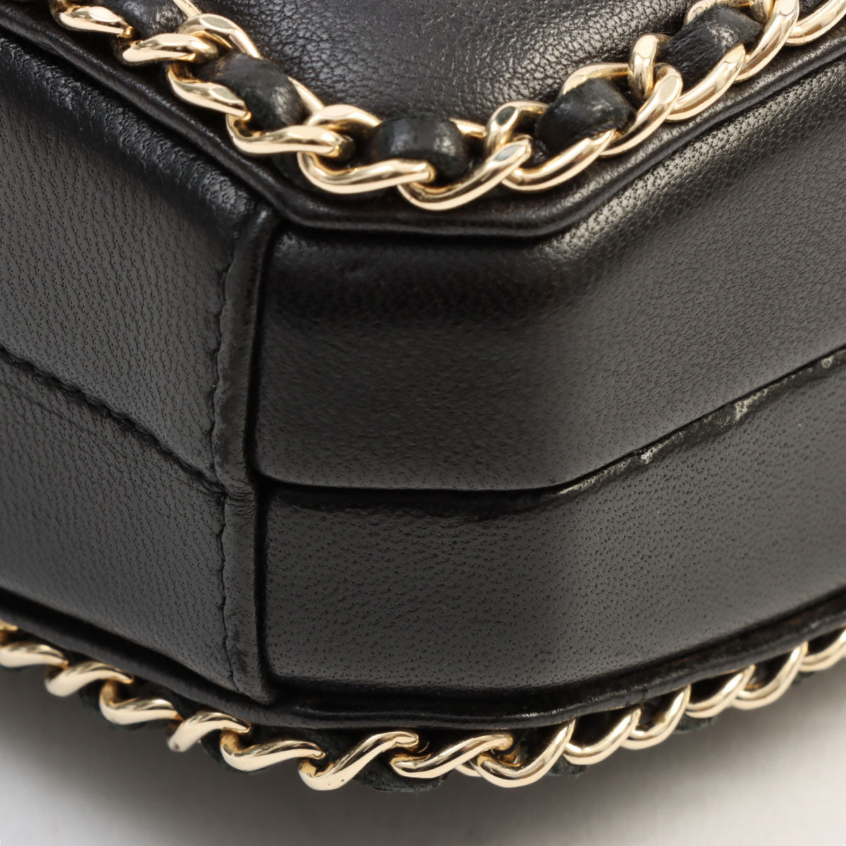 circa 2011 CC Mark Clasp Mini Chain Shoulder Bag Black