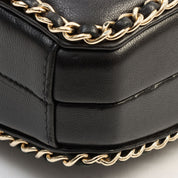 circa 2011 CC Mark Clasp Mini Chain Shoulder Bag Black