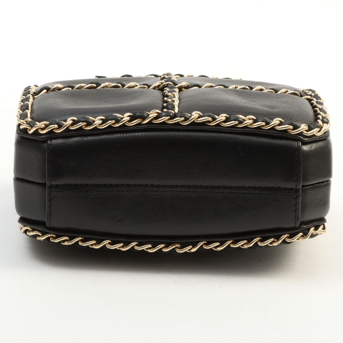 circa 2011 CC Mark Clasp Mini Chain Shoulder Bag Black