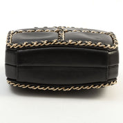 circa 2011 CC Mark Clasp Mini Chain Shoulder Bag Black