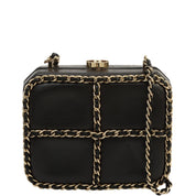 circa 2011 CC Mark Clasp Mini Chain Shoulder Bag Black