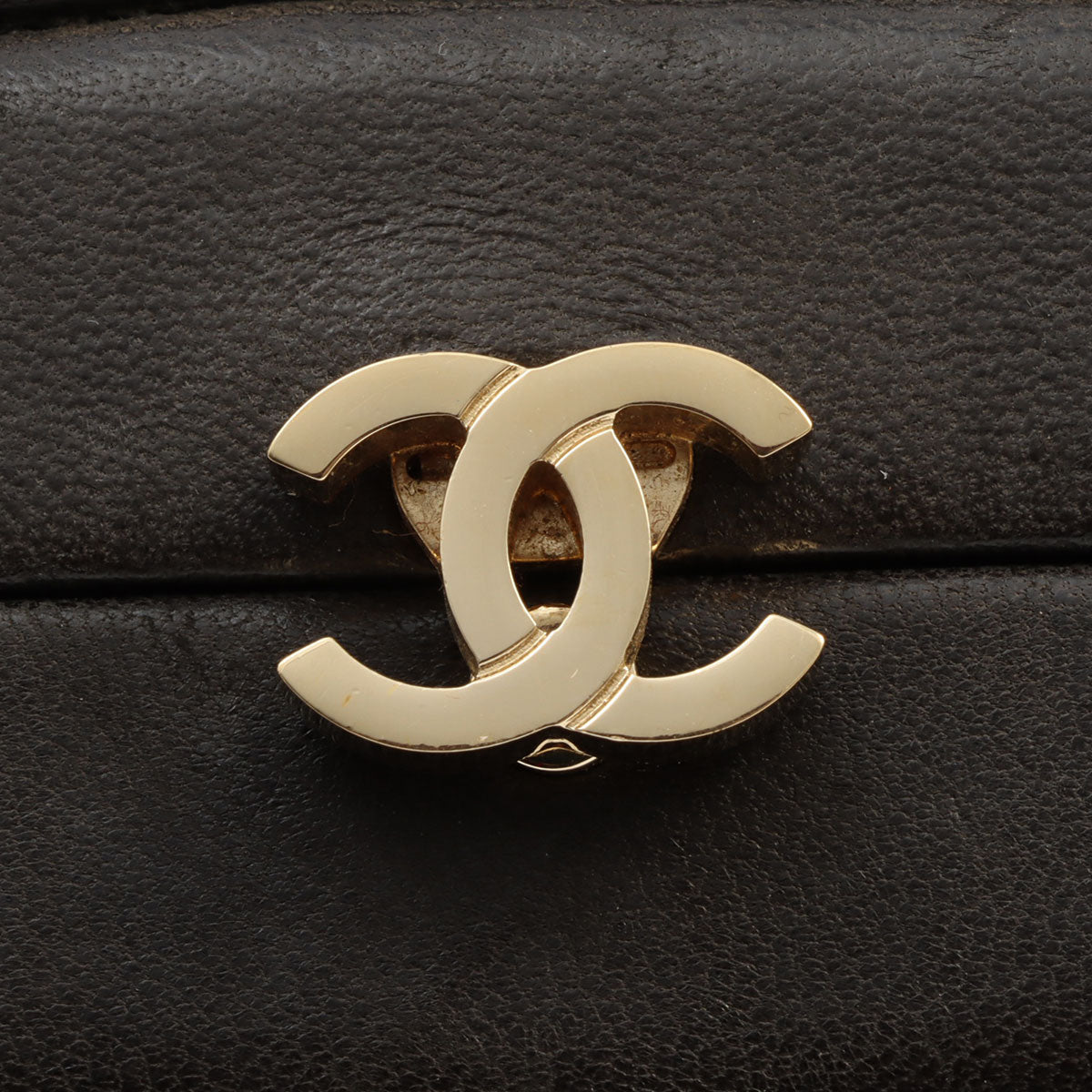 circa 2011 CC Mark Clasp Mini Chain Shoulder Bag Black