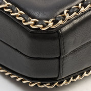 circa 2011 CC Mark Clasp Mini Chain Shoulder Bag Black