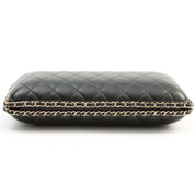 2012 Vintage Matelasse Stitch CC Mark Kisslock Chain Shoulder Bag Black