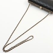 2012 Vintage Matelasse Stitch CC Mark Kisslock Chain Shoulder Bag Black