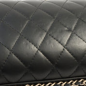 2012 Vintage Matelasse Stitch CC Mark Kisslock Chain Shoulder Bag Black