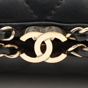 2012 Vintage Matelasse Stitch CC Mark Kisslock Chain Shoulder Bag Black