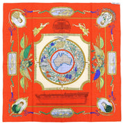 Carré 90 Le Géographe Scarf Orange/Multi