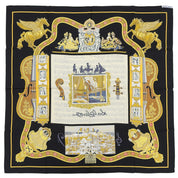 Carré 90 Hommage Mozart Pattern Scarf Black/Multi