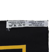 Carré 90 Hommage Mozart Pattern Scarf Black/Multi