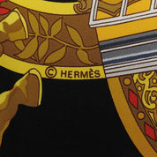 Carré 90 Hommage Mozart Pattern Scarf Black/Multi