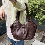 Logo Plate Horse Charm Handbag - Dark Brown