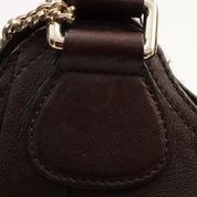 Logo Plate Horse Charm Handbag - Dark Brown