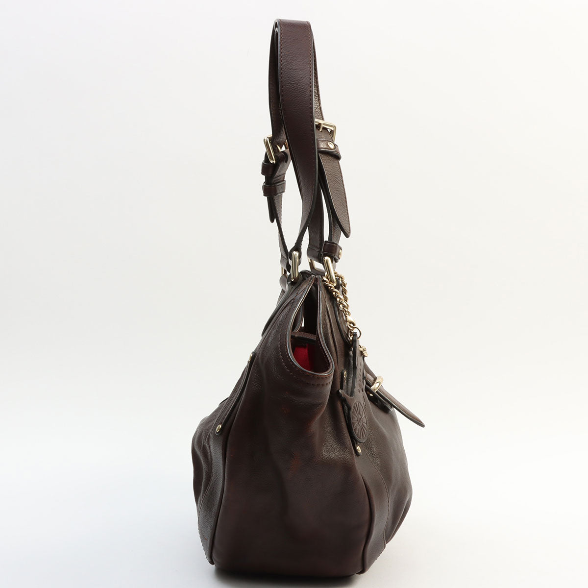 Logo Plate Horse Charm Handbag - Dark Brown