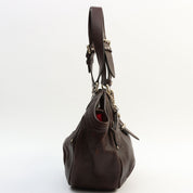 Logo Plate Horse Charm Handbag - Dark Brown