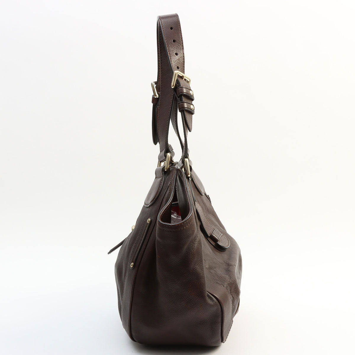 Logo Plate Horse Charm Handbag - Dark Brown