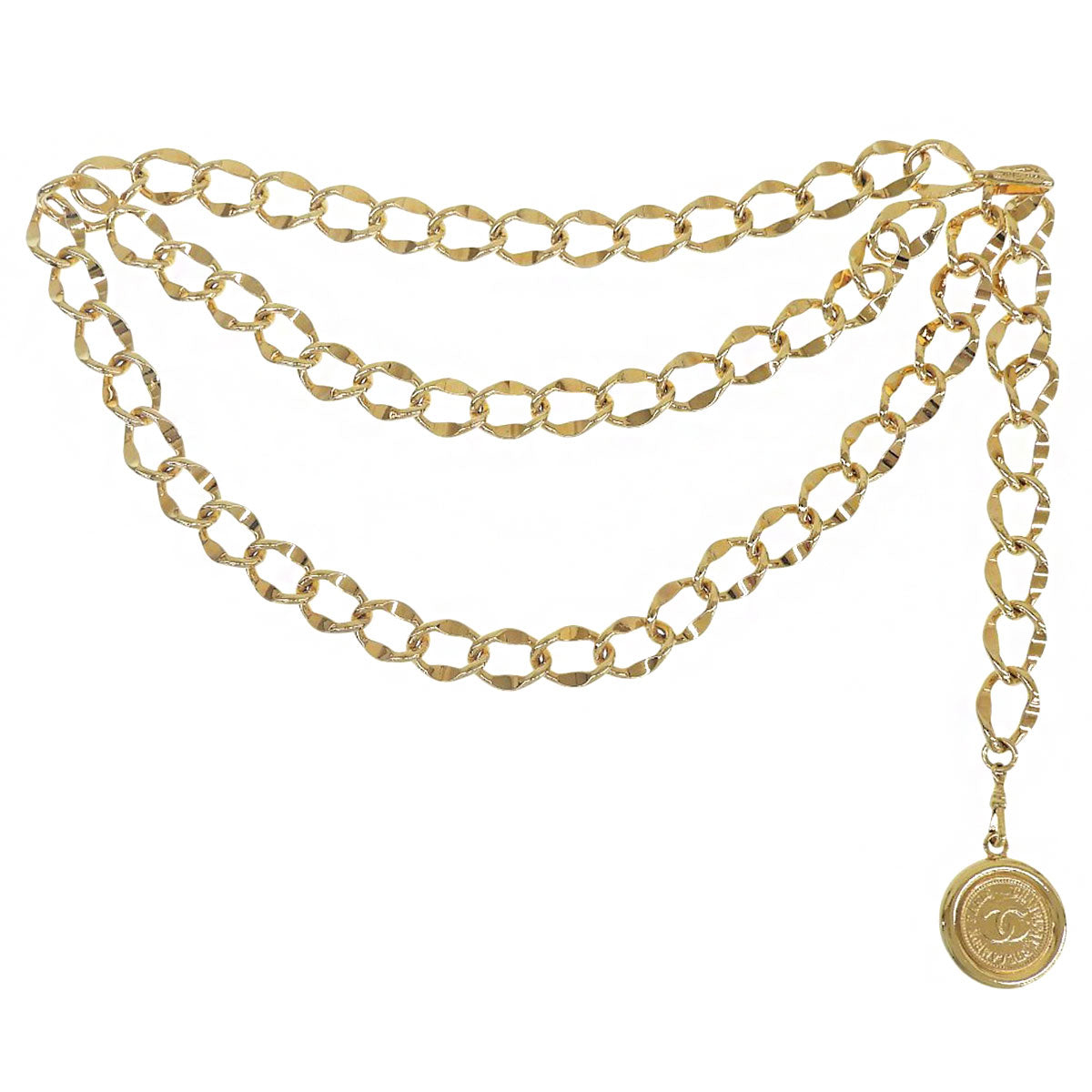 CC Mark Coin Charm Chain Belt Gold