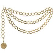CC Mark Coin Charm Chain Belt Gold