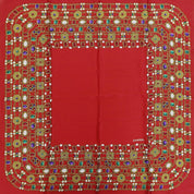 Gripoix Jewelry Pattern Scarf in Red/Multi