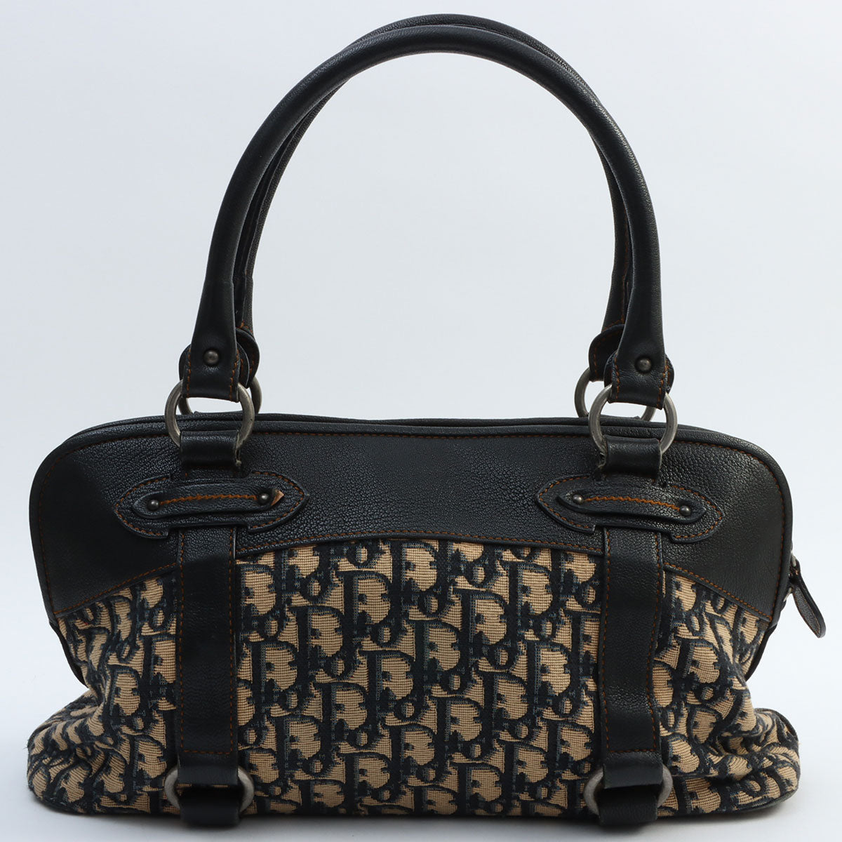 Trotteur Pattern Handbag Beige/Black